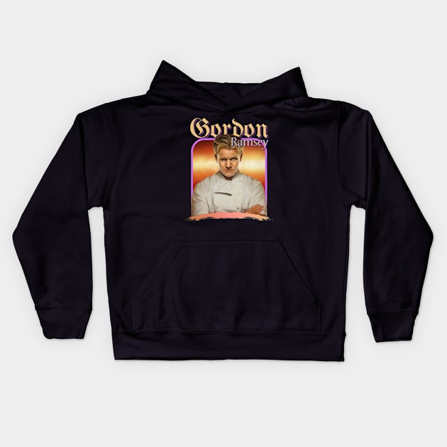 Gordon Ramsay Retro Kids Hoodie by The seagull strengths